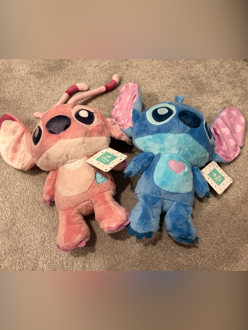 Disney Pink & Blue Stitch Plush Duo NEW